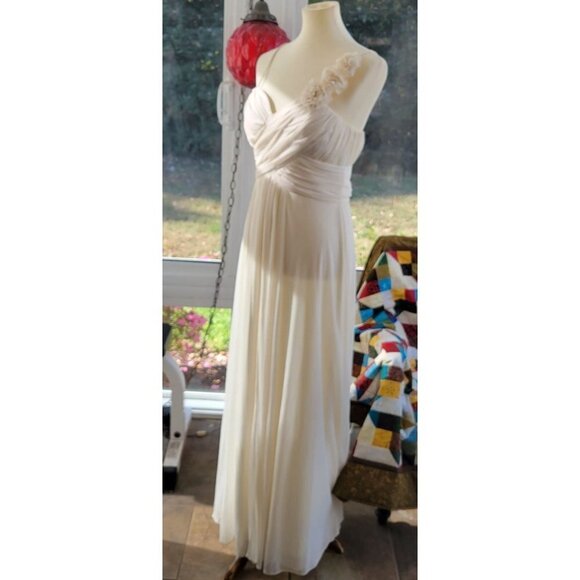 Elegant Cream Wedding Dress Vintage Cindy Collection Ivory Size Large - Picture 4 of 14
